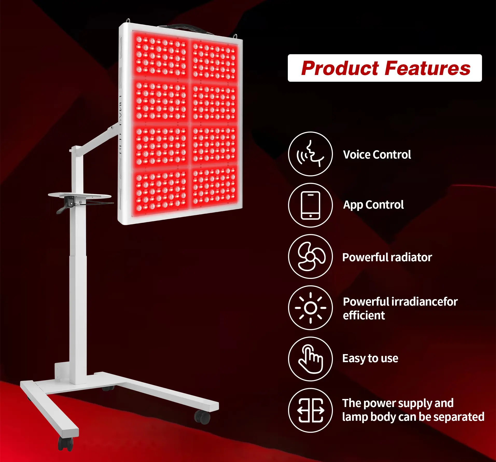 YOULUMI IRP010-08T 600W Red Light Therapy Panel – Skin Care & Wellness - Image 7