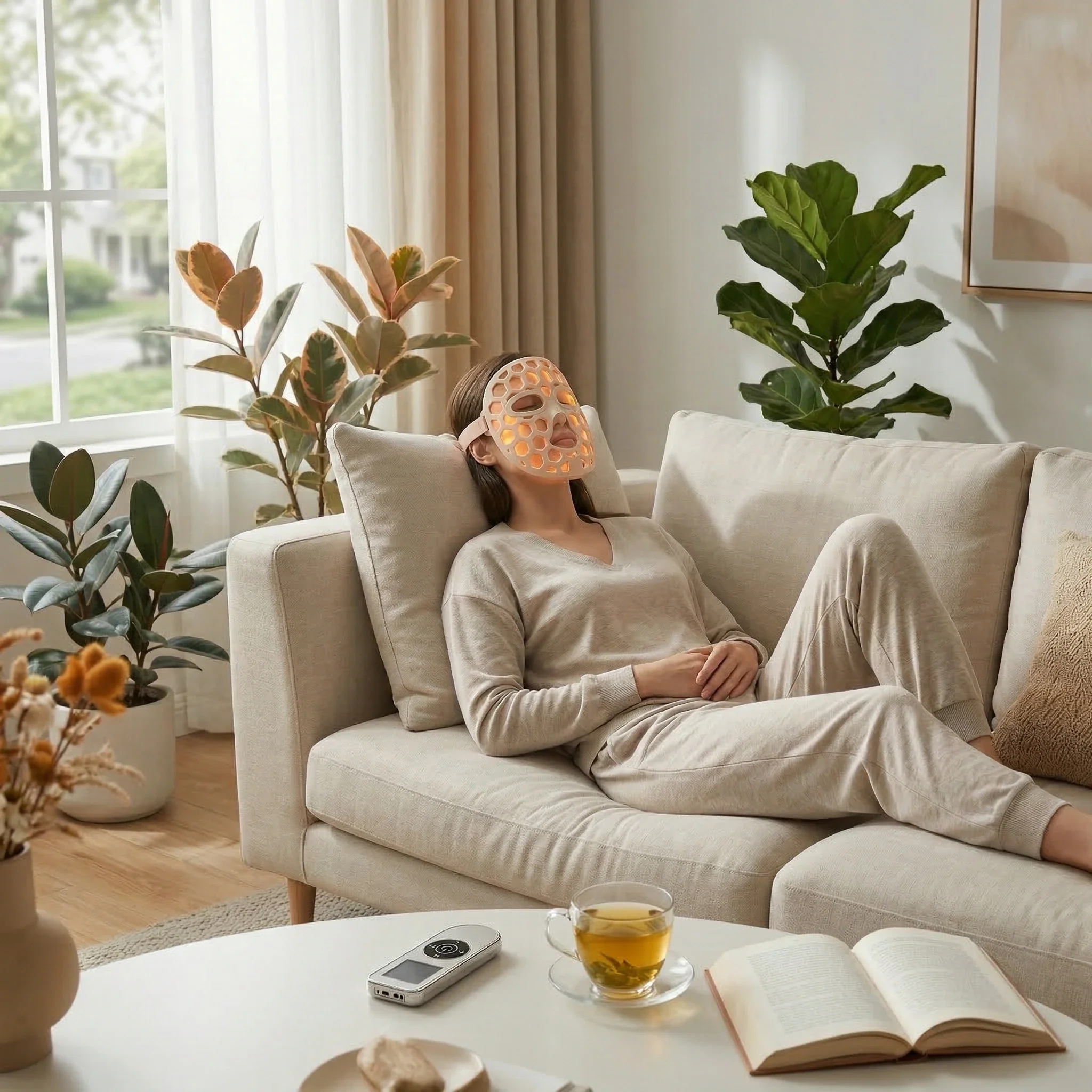 YouLumi 4-Color LED Light Therapy Face Mask, 70 Quad-Chip LEDs, Rechargeable - Image 3