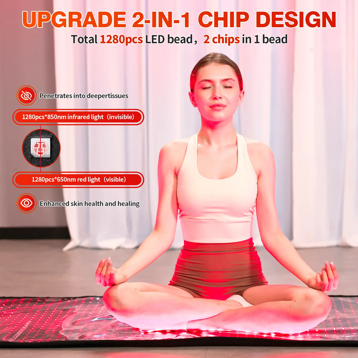 Youlumi Pro Full Body Red Light Therapy Mat | 650nm & 850nm Infrared - Image 3